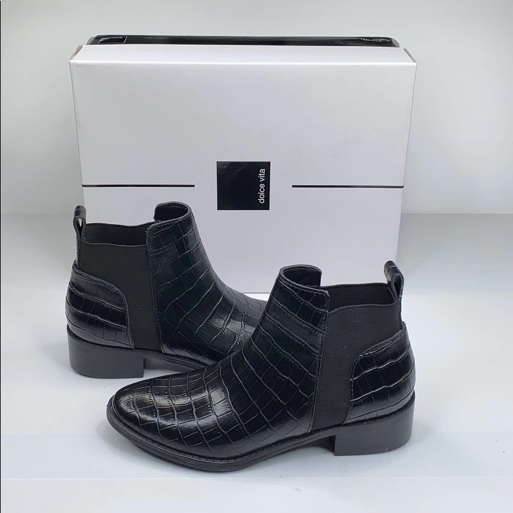NWB Dolce Vita Tristan crocodile print black boot - 6